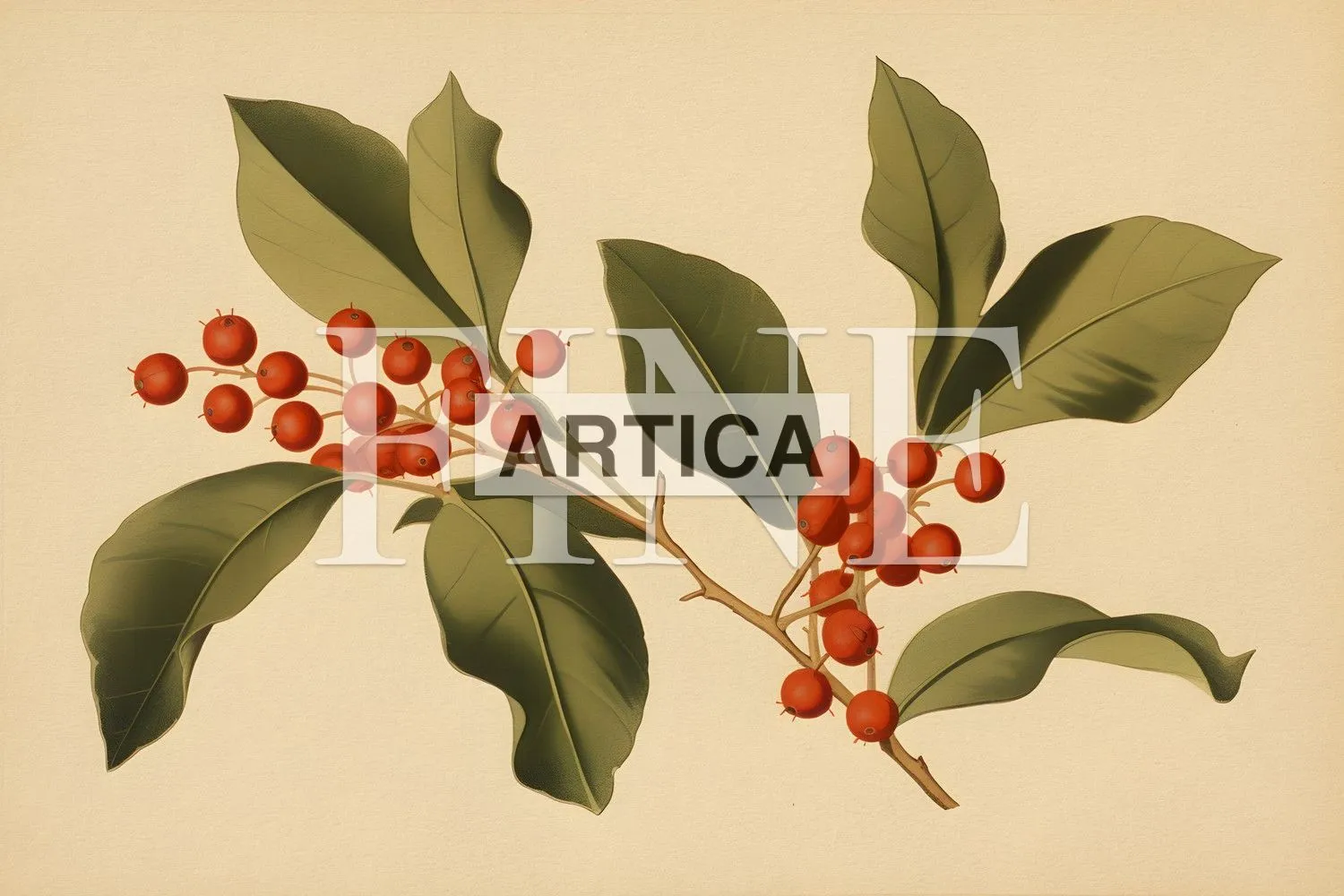 Branch of Scarlet Berries