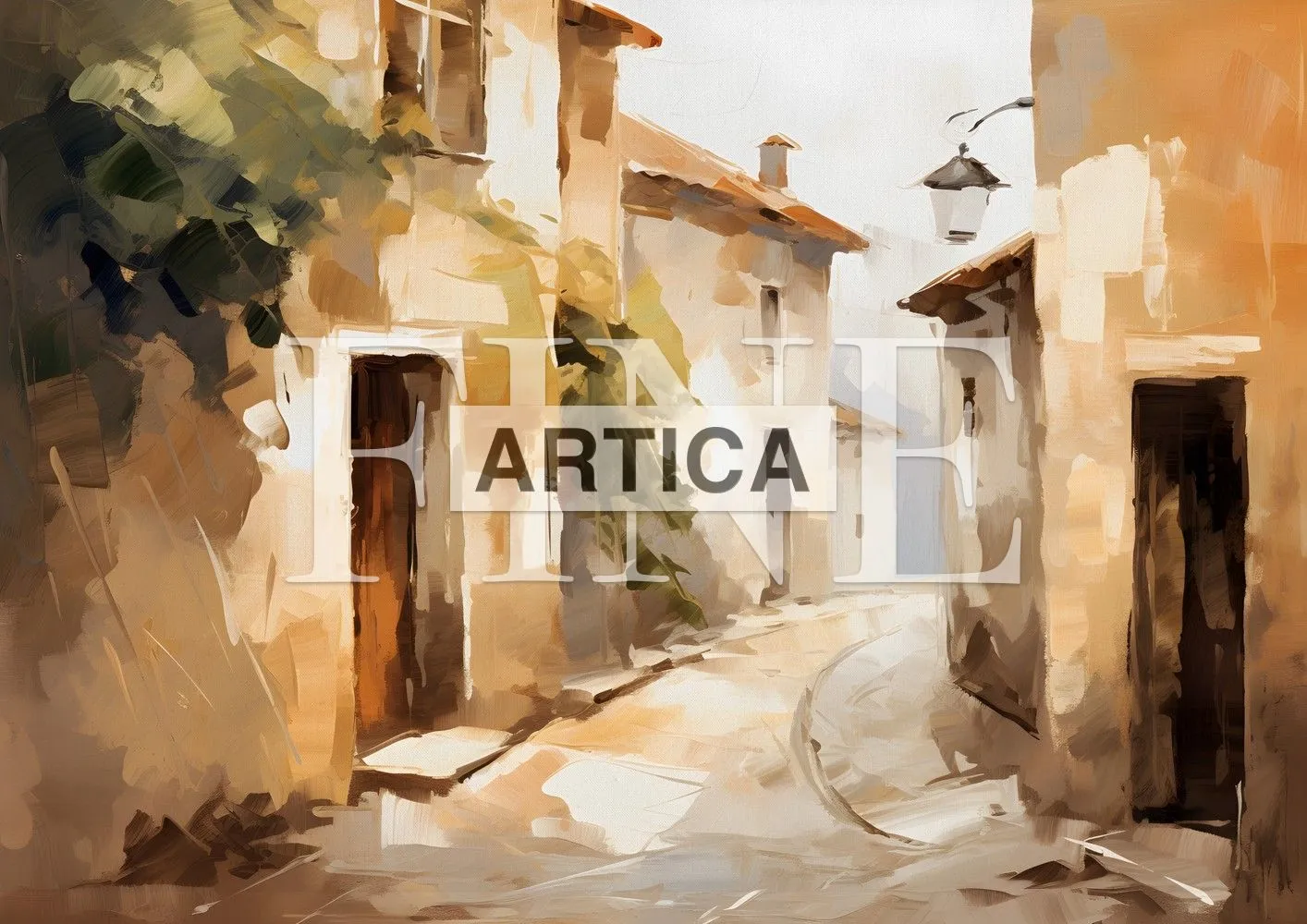 Sunlit Serenity on Cobblestone Lane