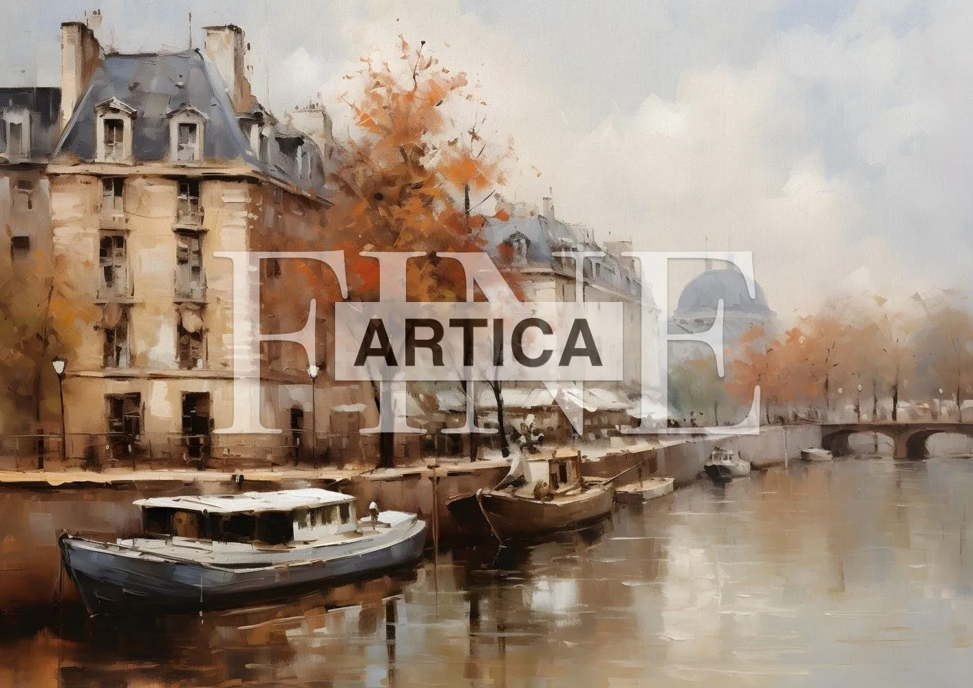 Reflections of Time: A Parisian Riverside in Fall