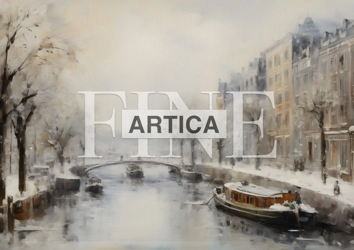 Winter's Embrace on the Canal