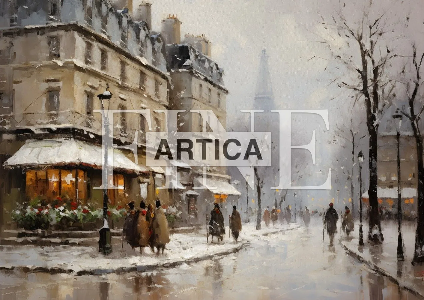 Snowfall over Montmartre