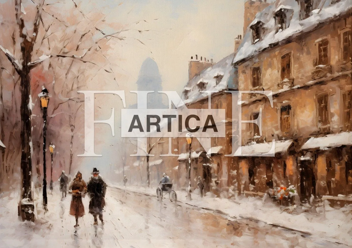 Snowfall on Parisian Streets