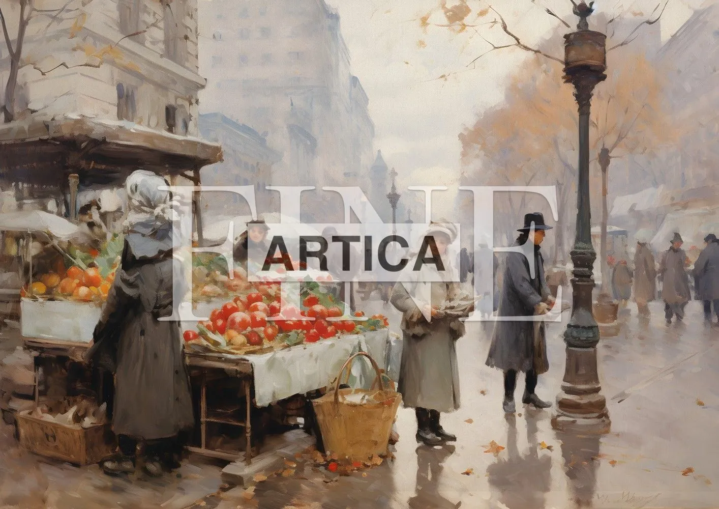 Morning Market on a Misty Day